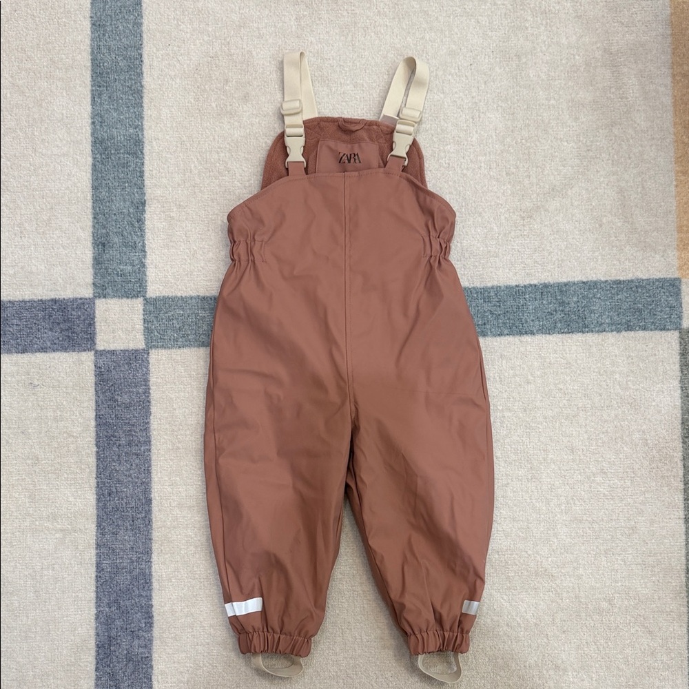Zara Dusty Rose Kids fleece lined and water proof Overalls size 18-24 months